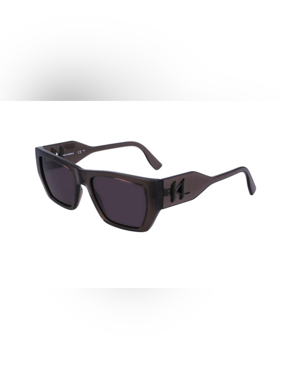 Karl Lagerfeld Oversized Square Sunglasses in Dark Brown with Black Lenses